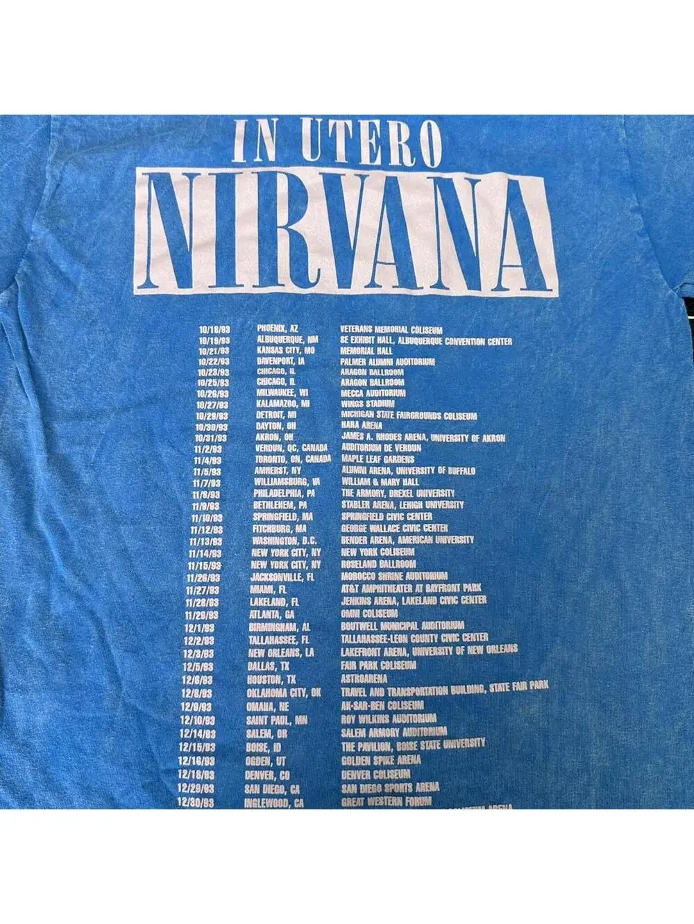 NIRVANA In Utero Live '93 T-Shirt - Small